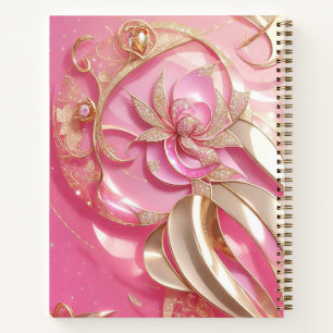 Carnet Rose Parties scintillant or Étincelle diamants ros