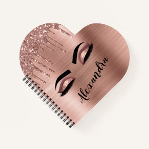 Carnet Rose Parties scintillant or étincelle Eyelashes No