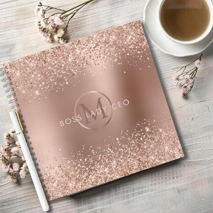 Carnet Rose Parties scintillant or Monogramme Boss Lady