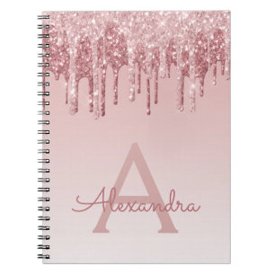 Carnet rose Parties scintillant rose or étincelle