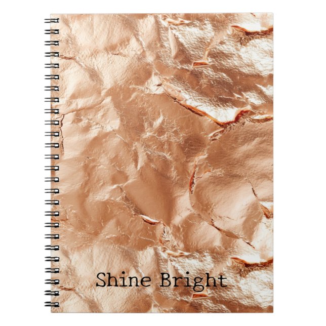 Carnet Rose Peach Gold Glam (Devant)