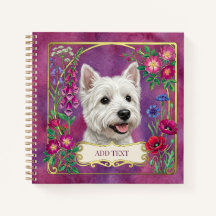 Carnet Rose Personnalisé Chien West Highland