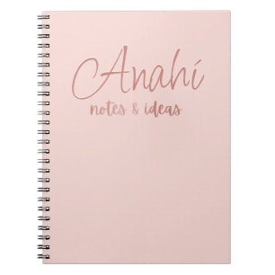 Carnet Rose personnalisé Faux Rose Gold Foil Notes et i