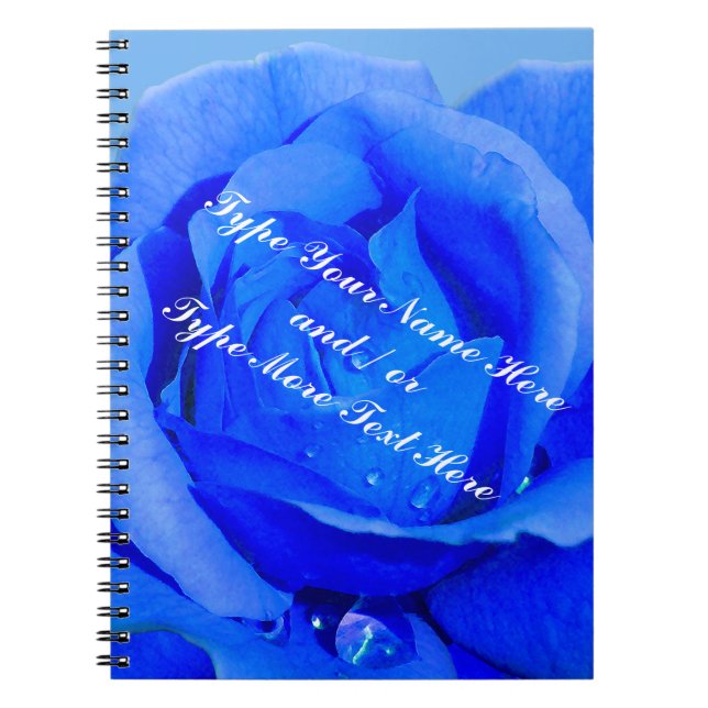 Carnet rose Personnalisé Rose bleu Livre de jounal (Devant)