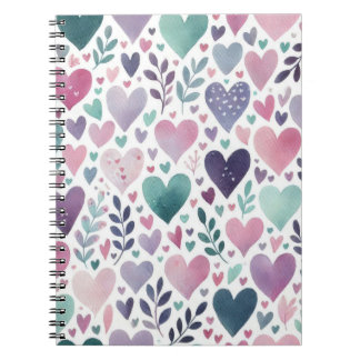 CARNET ROSE PURPLE VERT EAU COULEUR AMOUR COEUR