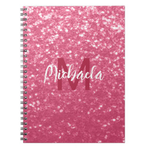 Carnet Rose rose clair faux pétille parties scintillant M