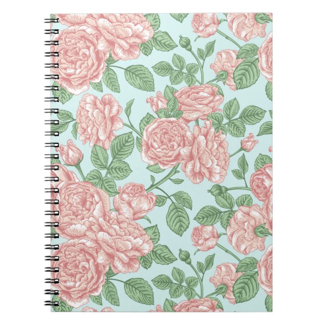 Carnet Rose rose Jardin Bouquet Motif (Devant)