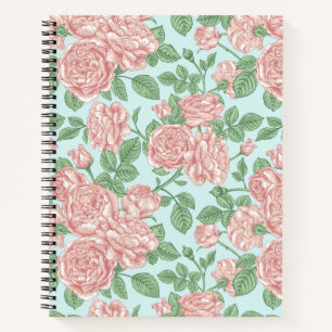 Carnet Rose rose Jardin Bouquet Motif