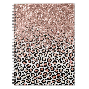 Carnet Rose Rose Noir Blanc Léopard Parties scintillant É