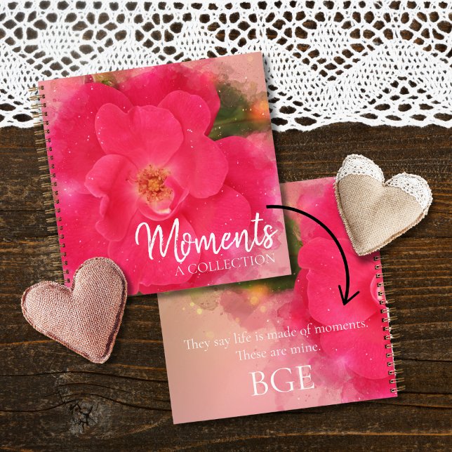 Carnet Rose rose rose aquarelle Carré souvenirs de grand- (Créateur téléchargé)