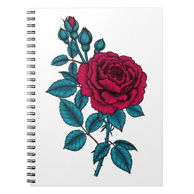 Carnet Rose rouge (Devant)