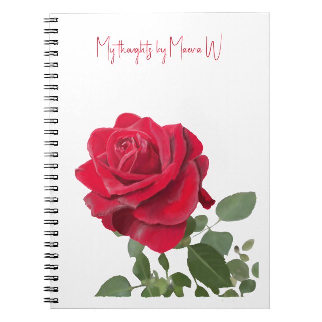 Carnet Rose rouge - Peinture à l'huile (Devant)
