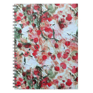 Carnet Rose Rouge Taches de pois Grunge Décomposition