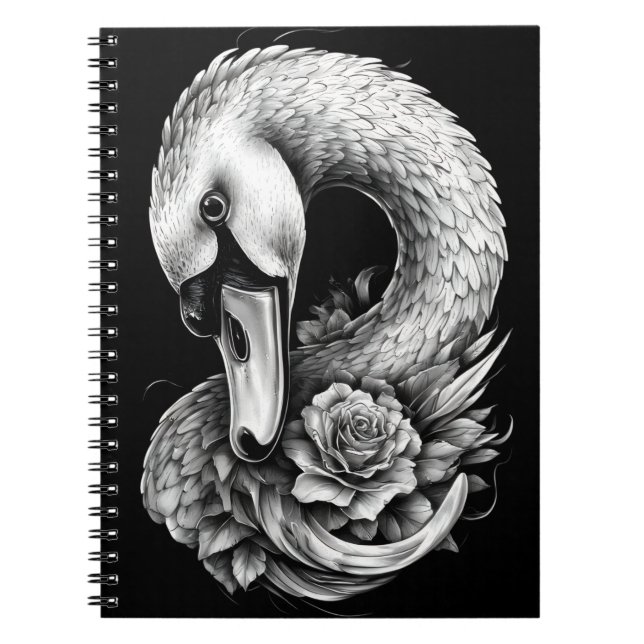 Carnet "Rose Swan" Floral Art Spiral Notebook (Devant)