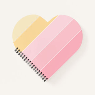 Carnet Rose Vanille Jaune Blanc Rayé Élégant Moderne