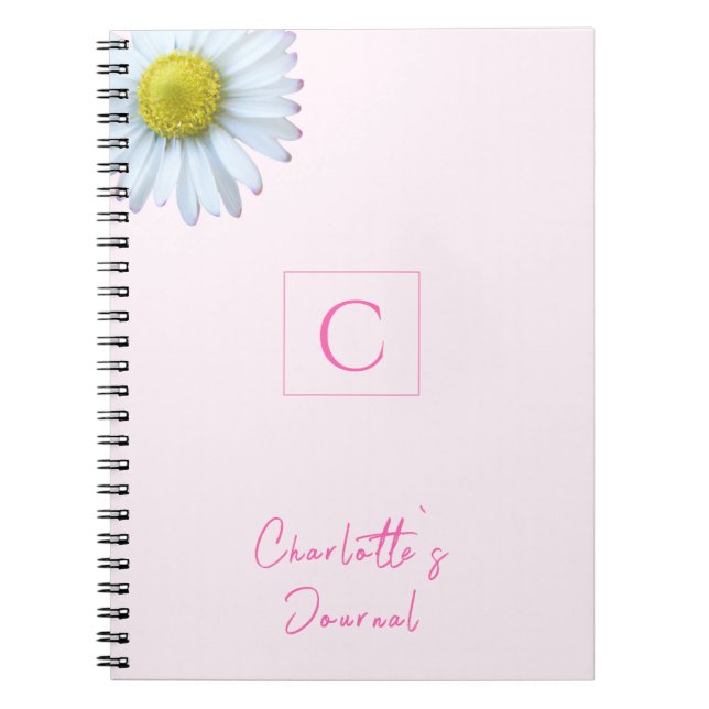Carnet rose vif monogramme (Devant)
