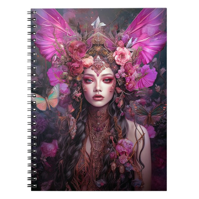 Carnet Rose violet Fairy Queen Imaginaire Art (Devant)