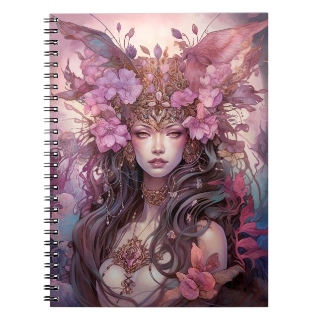 Carnet Rose violet Fairy Queen Imaginaire Art (Devant)