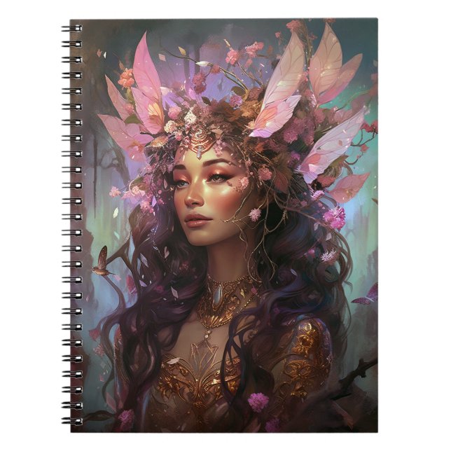 Carnet Rose violet Fairy Queen Imaginaire Art (Devant)