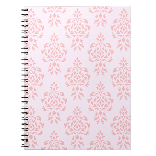 Carnet Roses de motif de répétition de damassé de crête (Devant)