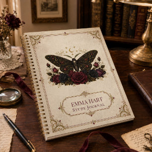 Carnet Roses de papillon gothique personnalisées Dark Aca