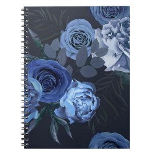 Carnet Roses de pivoines : Floral foncé Vintage.
