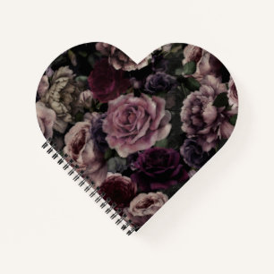 Carnet Roses En Bourgogne Et Rose Vintage Botanique
