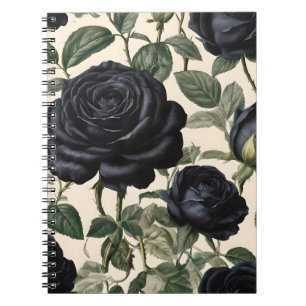 Carnet Roses Noirs Et Feuilles Verts,