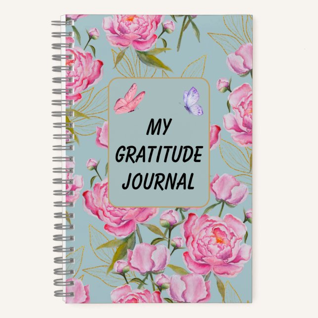 Carnet Roses roses personnalisées Gratitude (Recto)