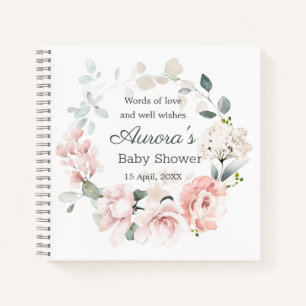 Carnet Roses roses roses vertes Baby shower de feuillage