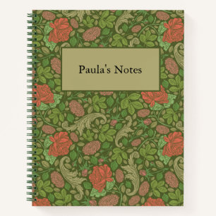 Carnet Roses rouges et chrysanthèmes roses floraux victor