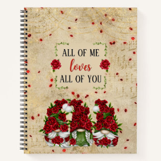 Carnet Roses rouges Gnomes avec Partition