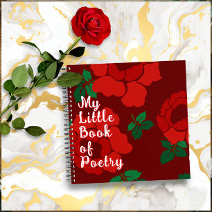 Carnet Roses Rouges Titre Personnalisé Reliure Spirale