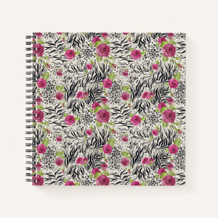 Carnet Roses sur Motif animal