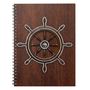 Carnet Roue marine en acajou nautique