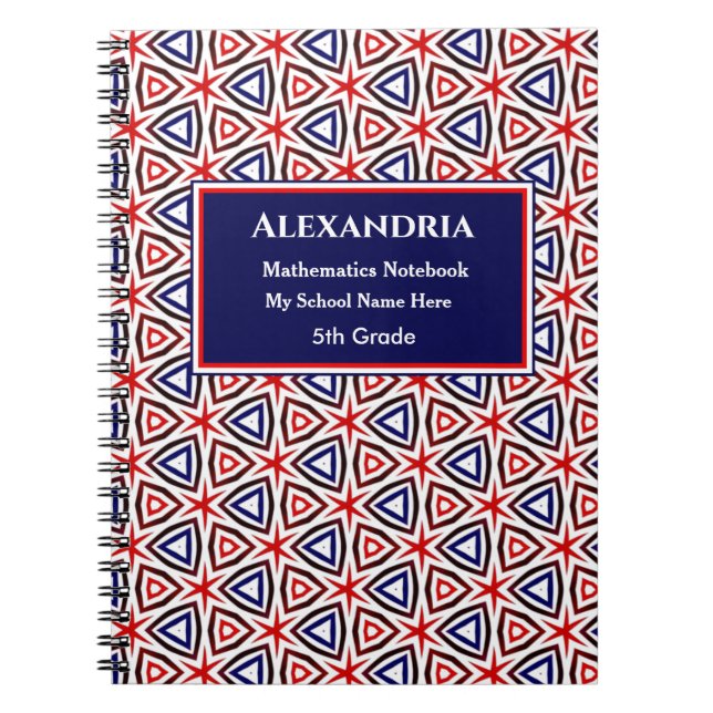 Carnet Rouge Blanc Bleu Patriotique Américain Personnalis (Devant)