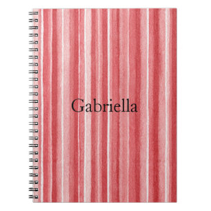 Carnet Rouge Blanc Rosé Rose Rayures