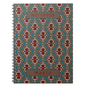 Carnet Rouge Cyan Cuivre Azulejos Carrelage Nom de l'élég