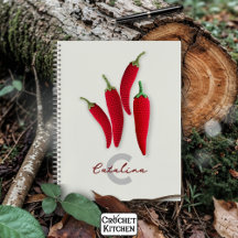 Rouge épicé Moderne Minimal Crochet Jalapeno Nom