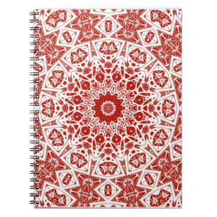 Carnet rouge et blanc, bandana ethnique
