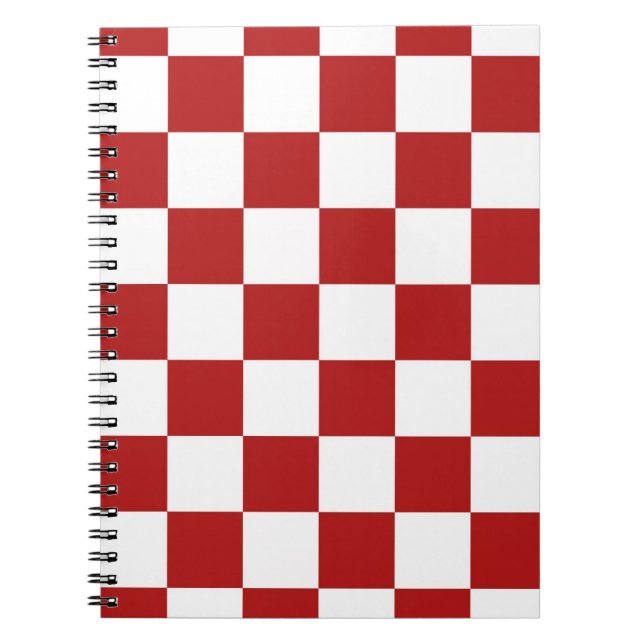 Carnet Rouge et blanc Checkered (Devant)