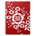 Rouge • Fleurs coupées de papier • Double bonheur