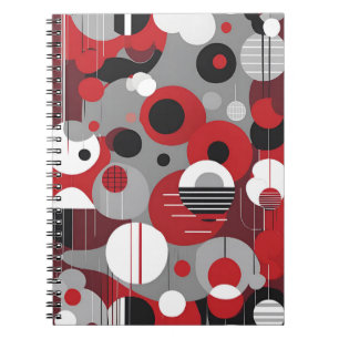 Carnet rouge géométrique - Cercles gras et moderne