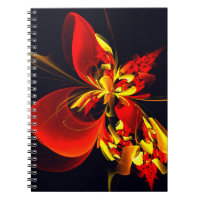 Rouge Jaune Floral Moderne Résumé Modèle Art #10