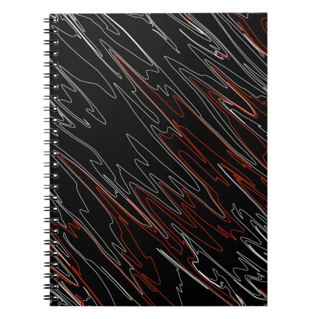 Carnet Rouge noir marbré (Devant)