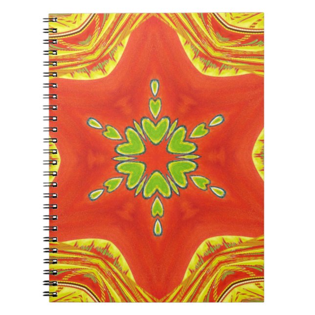 Carnet Rouge or vert Mandala Art Imprimer (Devant)