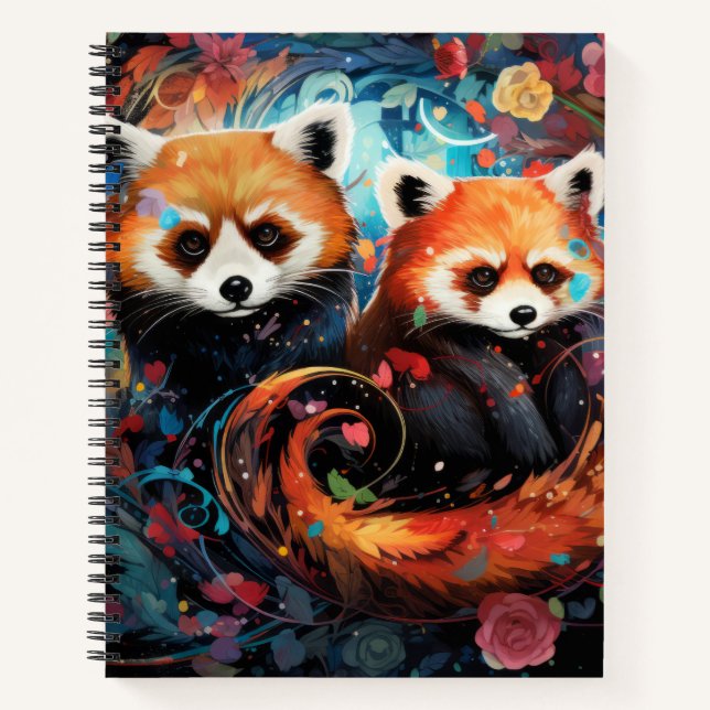 Carnet Rouge Panda Colorful Animal Enchanter (Devant)