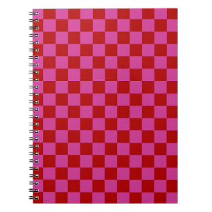 Carnet Rouge + Pink Check À damiers Motif de tableau de b