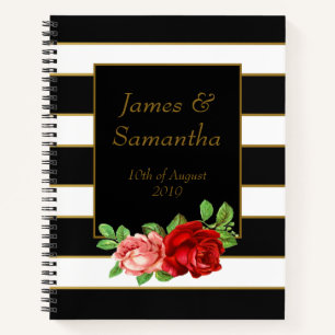 Carnet Rouge Rose, Noir, Blanc & Or - Planner