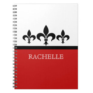 Carnet Rouge Swanky Fleur De Lis